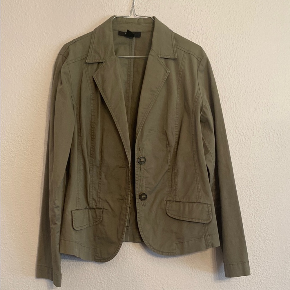 Style & Co Green Blazer Tailored Fit Notched Lapels